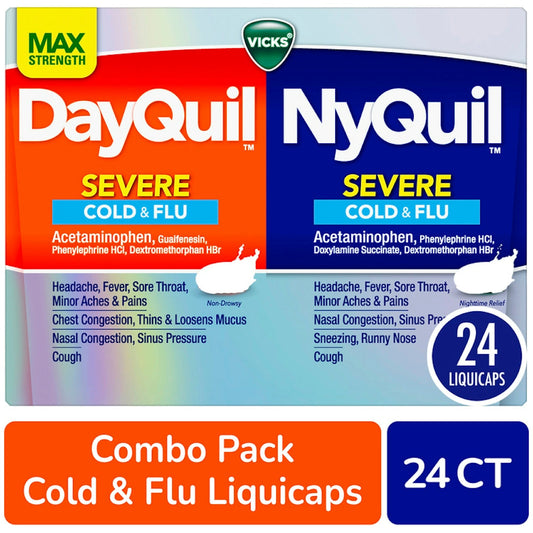 Vicks Cold & Flu, Severe, Max Strength, Liqui Caps