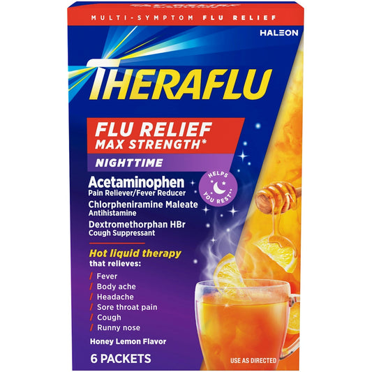 Theraflu Nighttime Max Strength Honey Lemon Flavor Relief
