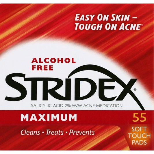 Stridex Alcohol Free Maximum Acne Medication Soft Touch Pads
