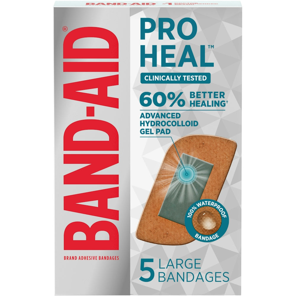 Band-Aid Brand Pro Heal Adhesive Bandages With Hydrocolloid Gel Pads - Large