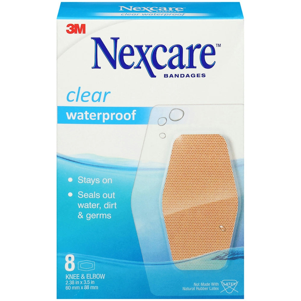 Nexcare Bandages, Knee & Elbow, Clear, Waterproof