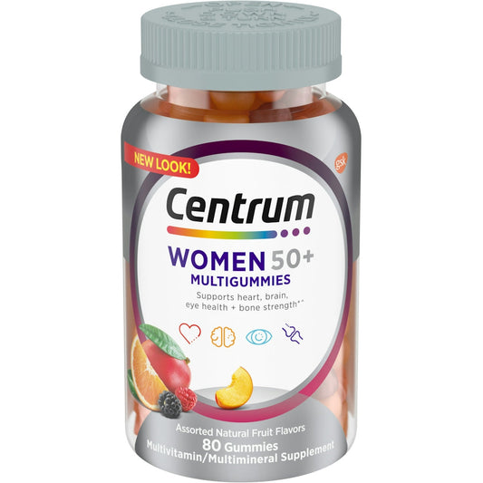 Centrum Multivitamin/Multimineral Supplement, Women 50+, Assorted Natural Fruit Flavors, Gummies