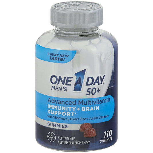 One A Day Advanced Multivitamin, Immunity + Brain Support, Men's 50+, Gummies