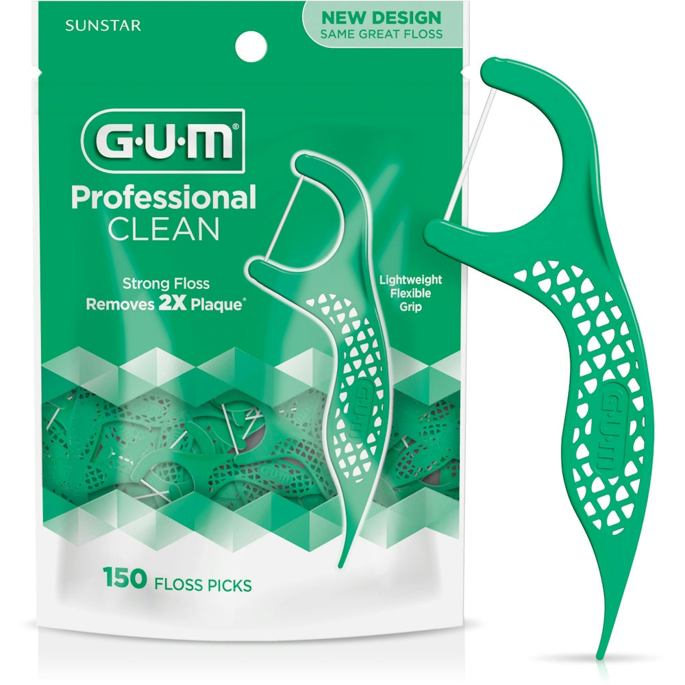GUM Professional Clean Floss Picks, Shred-Resistant Mint