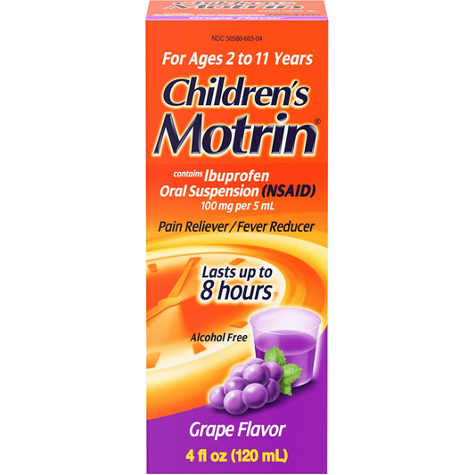 Motrin Children's Ibuprofen Grape Oral Suspension Pain Reliever/Fever Reducer - 4 Oz