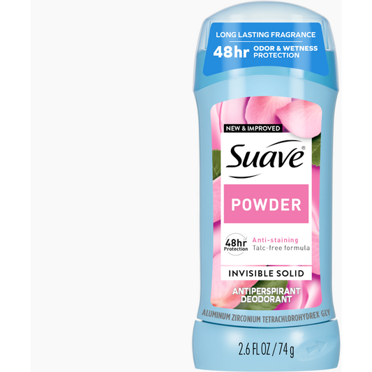 Suave Antiperspirant Deodorant, Invisible Solid, Powder 2.6 Fl Oz