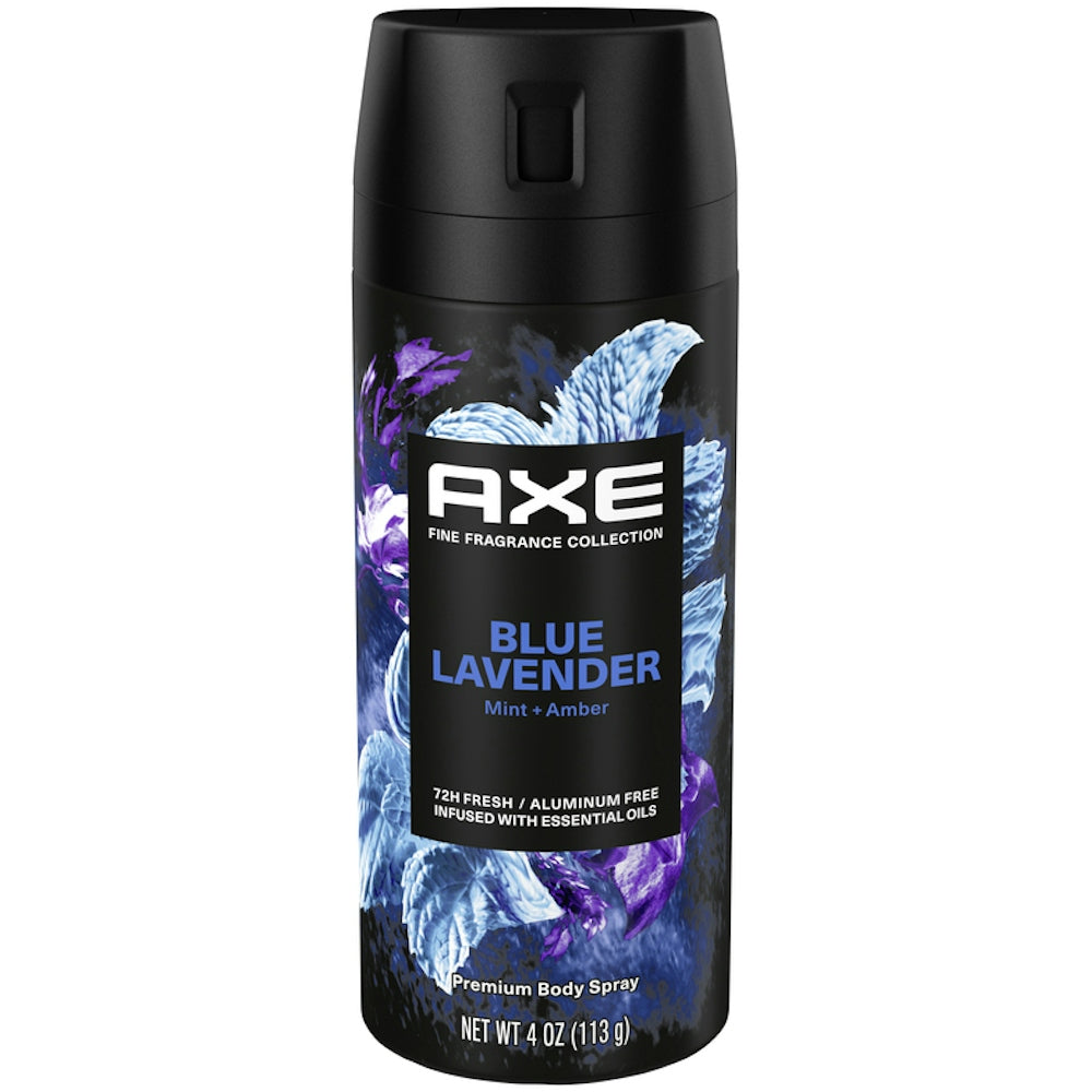 Axe Fine Fragrance Collection Premium Deodorant Body Spray For Men Blue Lavender 4 Oz