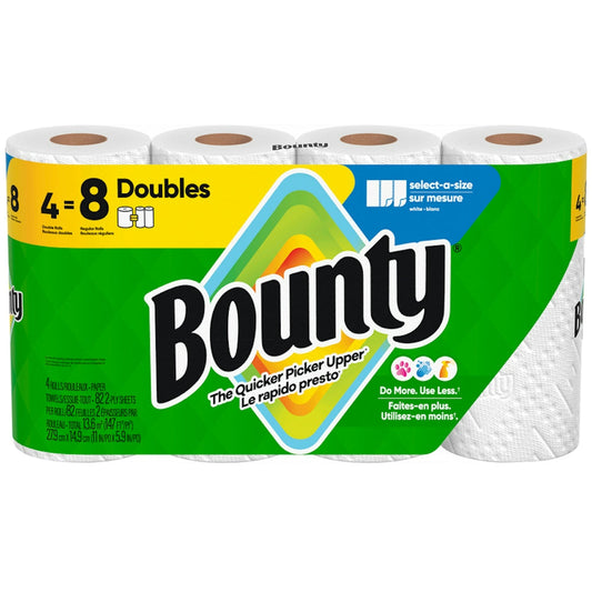 Bounty White 2 Ply Select A Size Double Rolls Paper Towels