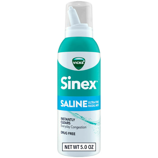 Vicks Sinex Saline Ultra Fine Nasal Mist, Drug Free, 5 Oz