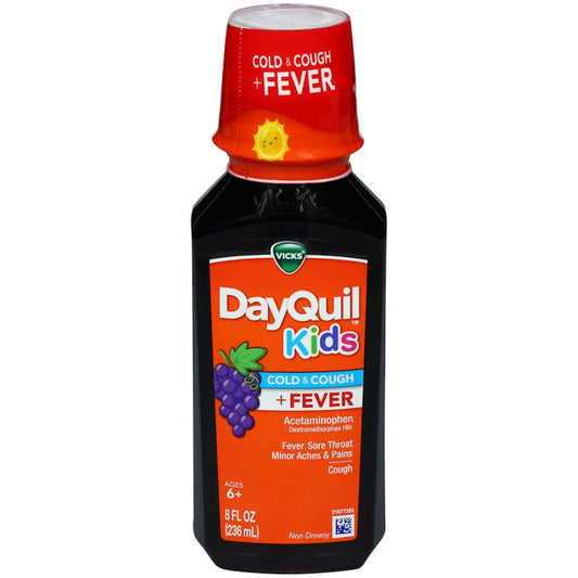 DayQuil Vicks Kids Cold & Cough + Fever Multi-Symptom Relief Liquid Grape