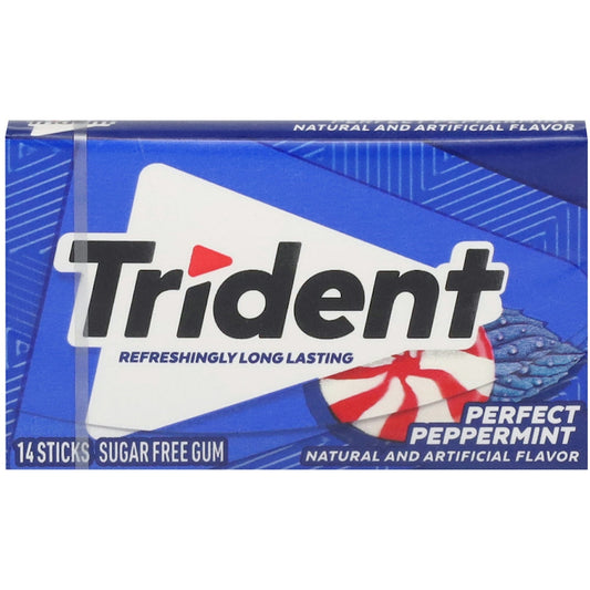 Trident Gum, Sugar Free, Perfect Peppermint