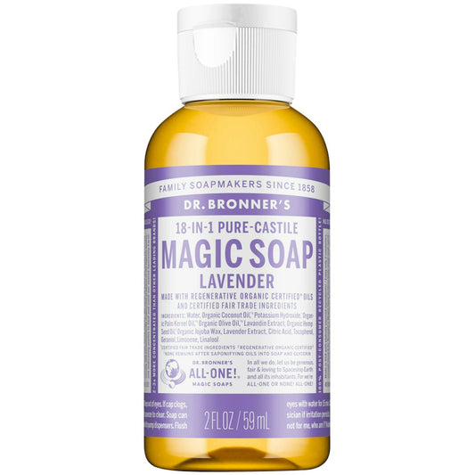 Dr. Bronner's Organic 18-in-1 Hemp Pure Castile Liquid Soap Lavender 2 Fl. Oz