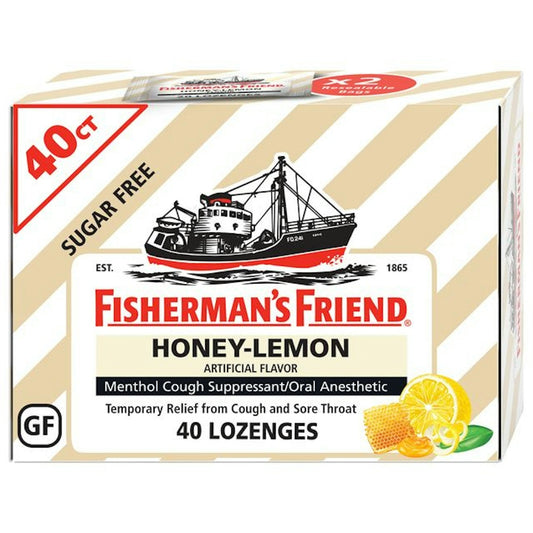 Fisherman's Friend Cough Suppressant/Oral Anesthetic, Menthol, Sugar Free, Lozenges, Honey-Lemon