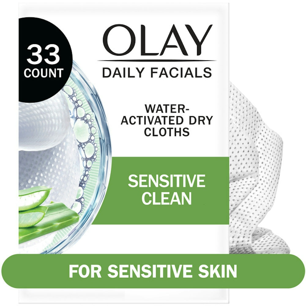 Olay Daily Facials Sensitive Clean Water Activated Dry Cloths