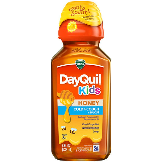 Vicks DayQuil Kids Honey Cold & Cough + Mucus 8 Fl Oz