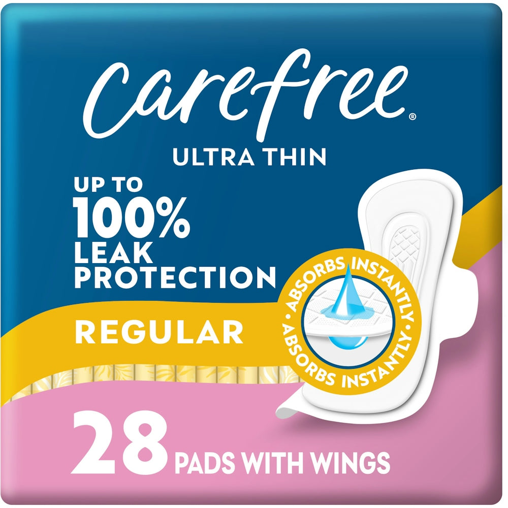 Carefree Ultra Thin Regular Pads With Wings - 28ct