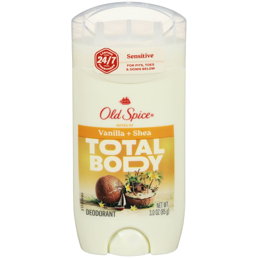 Old Spice Whole Body Deodorant Aluminum Free Vanilla Shea Butter 3oz 3 Oz
