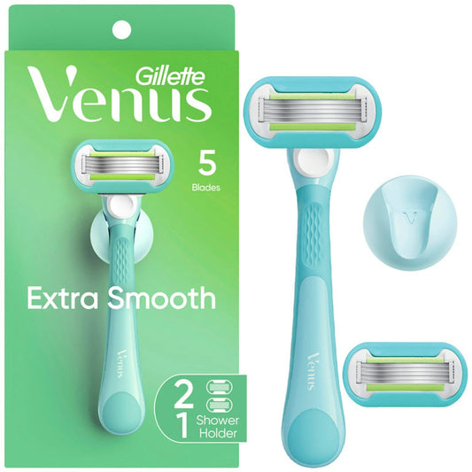 Gillette Venus Extra Smooth Pink Women's Razor Handle + 2 Blade Refills