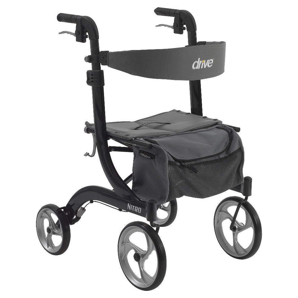 Drive Medical Nitro Euro Style Walker Rollator, Black