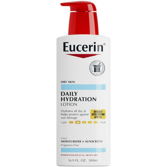 Eucerin Daily Hydration Broad Spectrum SPF 15 Body Lotion Unscented - 16.9 Fl Oz