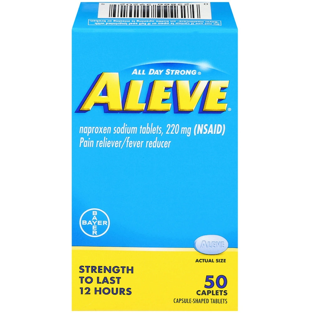 Aleve All Day Strong 220 Mg Pain Reliever/Fever Reducer Caplets 50 Ea Box