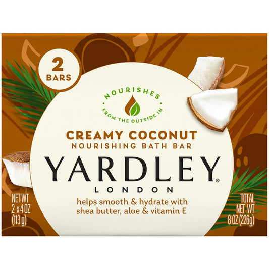Yardley London Bath Bar, Nourishing, Creamy Coconut