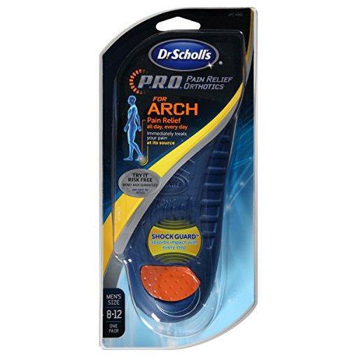 Dr. Scholl's P.R.O. Men's Size 8–12 For Arch Pain Relief Orthotics 1 Pair Carded Pack