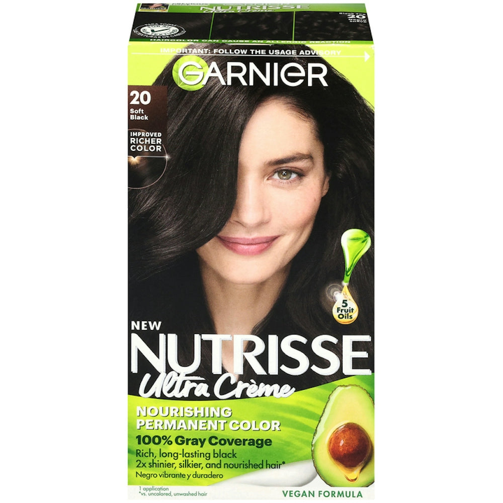 Nutrisse Garnier Nourishing Permanent Hair Color 20 Soft Black