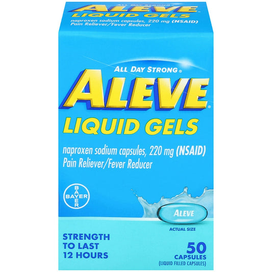 Aleve Pain Reliever/Fever Reducer, 220 Mg, Liquid Gels, Capsules