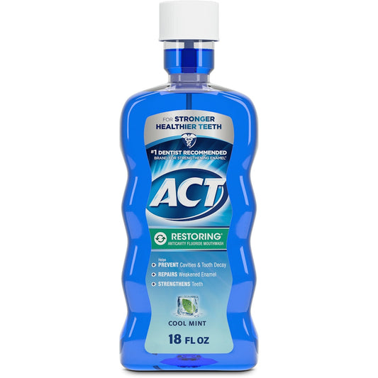 Act Restoring Cool Mint Anticavity Fluoride Mouthwash 18 Fl Oz