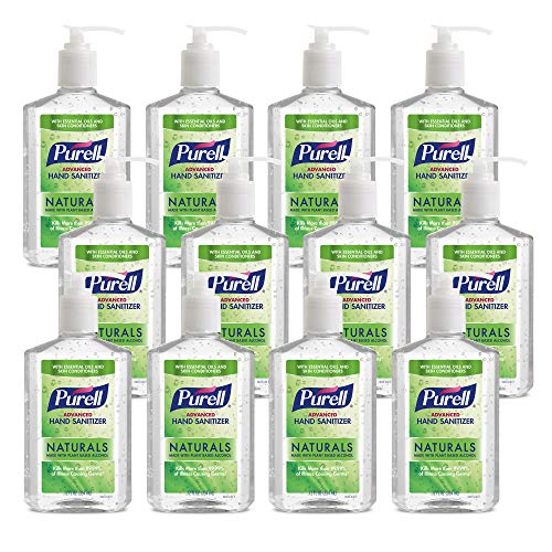 Purell Naturals Advanced Hand Sanitizer Gel, With Skin Conditioners And Essential Oils, 12 Fl Oz Counter Top Pump Bottle - 9629-12