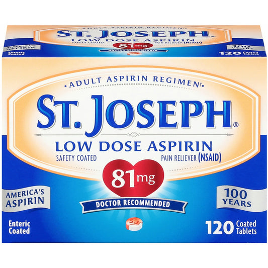 St. Joseph Low Dose Aspirin 81 Mg Enteric Coated Tablets