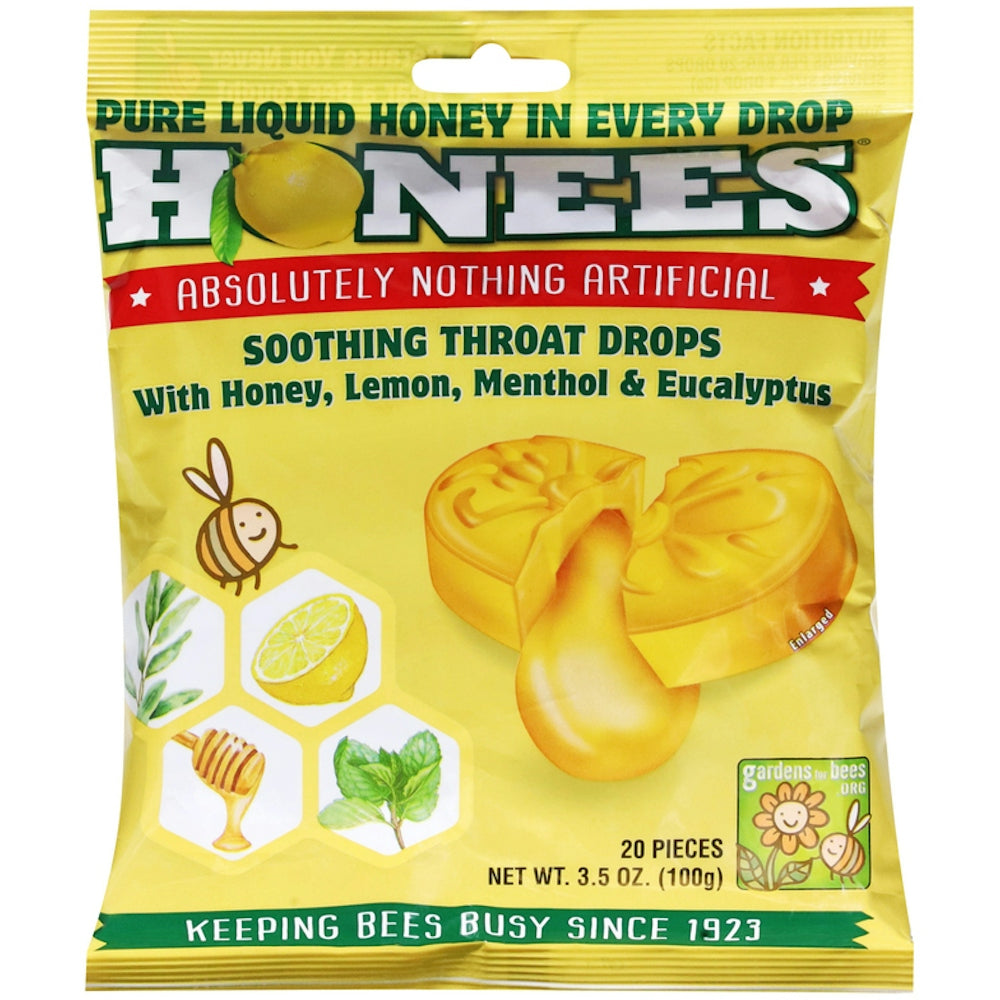 Honees Honey Lemon Menthol Eucalyptus Cough Drops