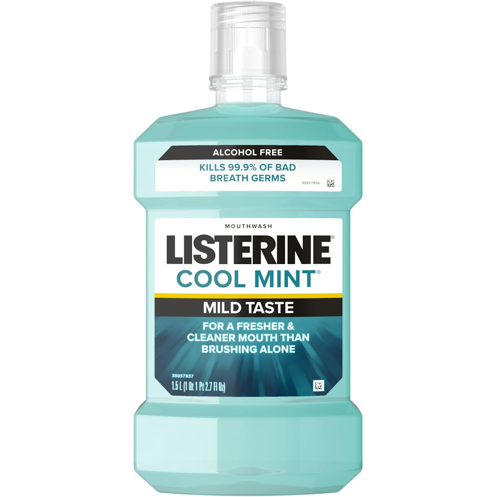 Listerine Mouthwash, Zero Alcohol, Cool Mint 50.7 Fl Oz