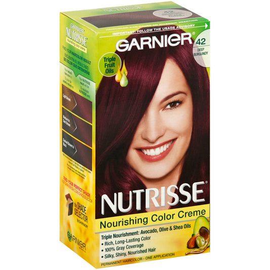 Nutrisse Garnier Hair Color Nourishing Creme, 42 Deep Burgundy,1Ct