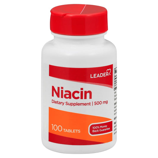 Leader Health Care Niacin Dietary Supplement 500 Mg Tablets