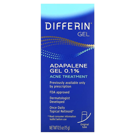 Differin Adapalene Gel 0.1% Acne Treatment (4-Pack, 15g Tubes)