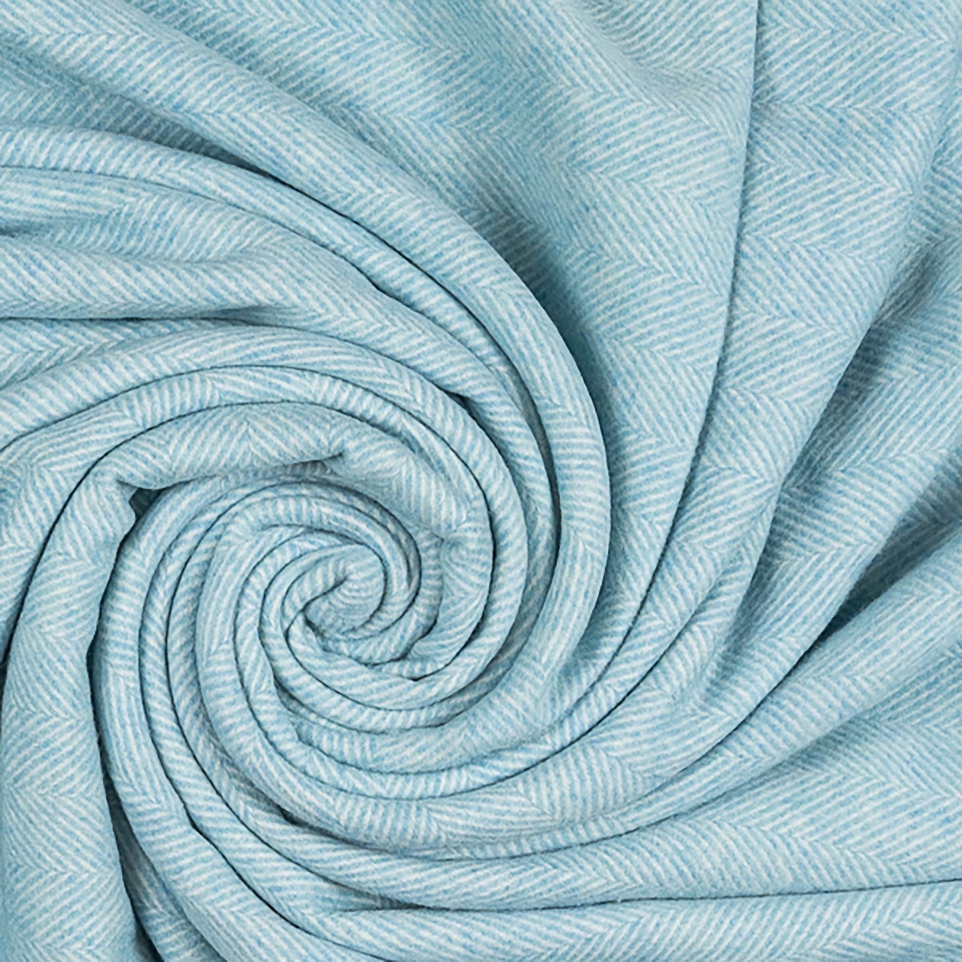 Southampton Home Merino Wool Herringbone Throw (Sky Blue) - Osadia Concept Store