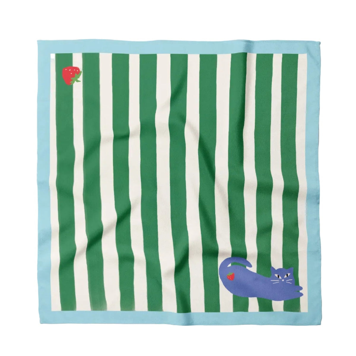 Blue Cat Stripes Cotton Bandana