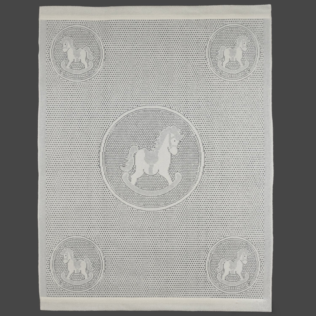 Southampton Home Lace Weave Rocking Horse Baby Blanket - Ivory