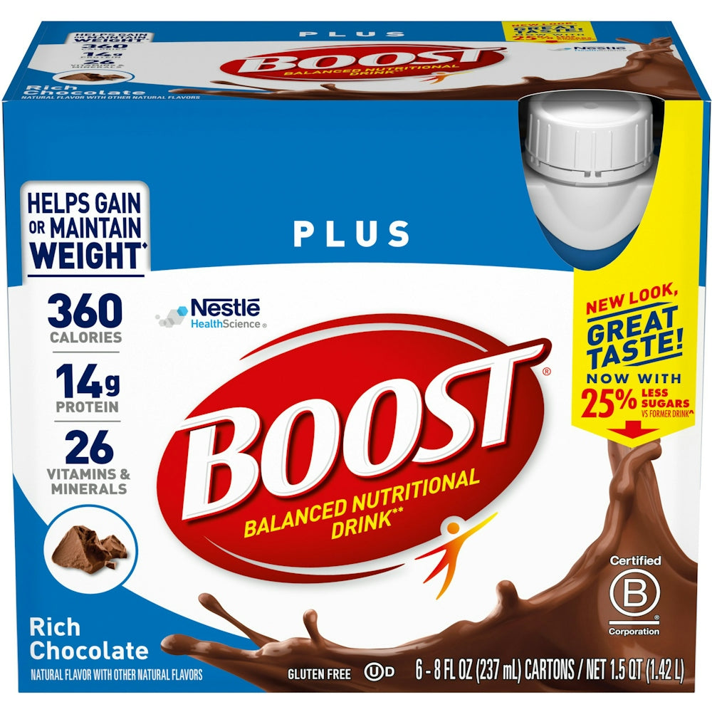 Boost Plus Complete Nutritional Drink - Rich Chocolate - 8oz/6ct