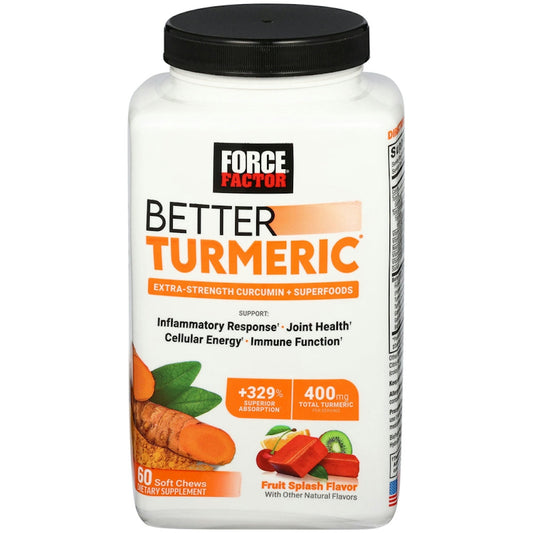 Force Factor Better Turmeric, Extra Strength Curcumin, Fruit Splash, 60 Soft Chews