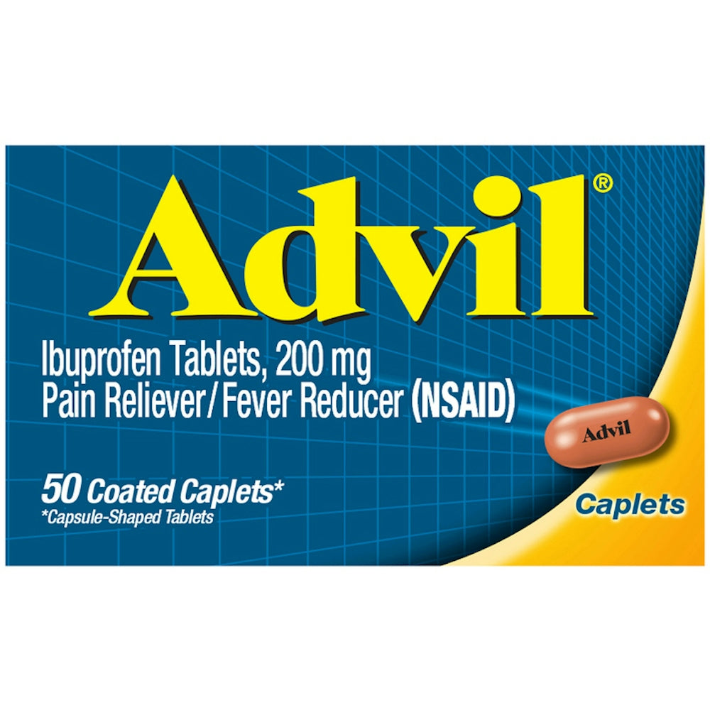 Advil Ibuprofen Pain Reliever Fever Reducer, 200 Mg, 50 Caplets