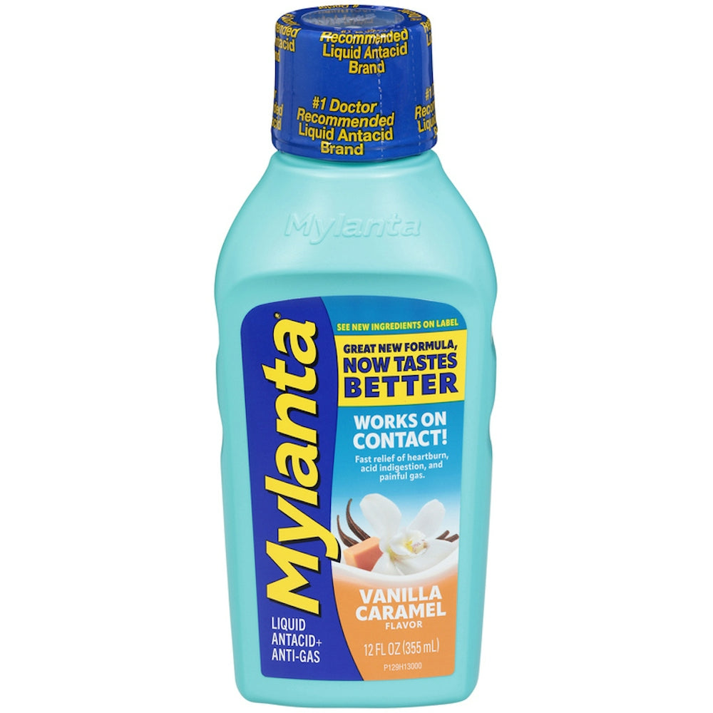 Mylanta Antacid + Anti Gas, Liquid, Vanilla Caramel Flavor 12 Fl Oz