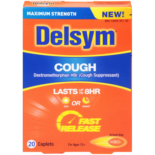 Delsym Day Or Night Maximum Strength Cough Suppressant 20 Caplets