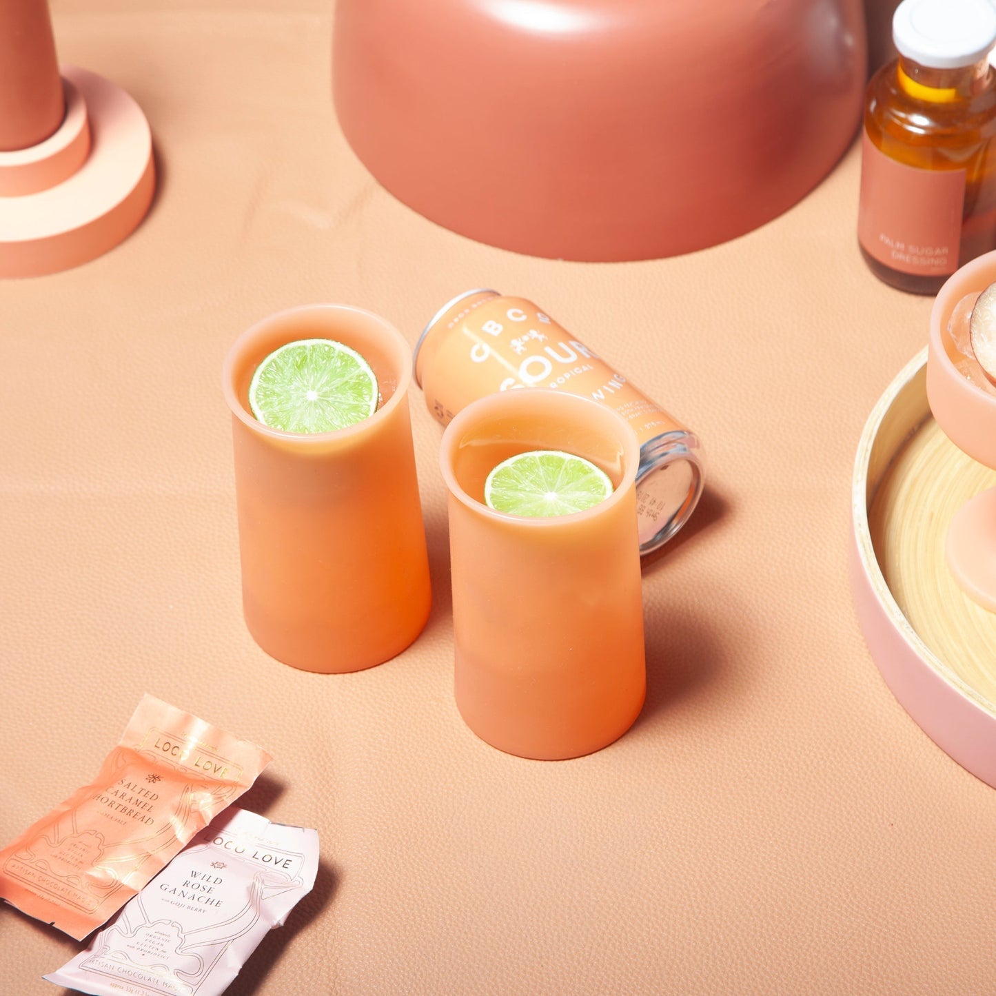 terra + peach | stegg | silicone unbreakable highball glasses