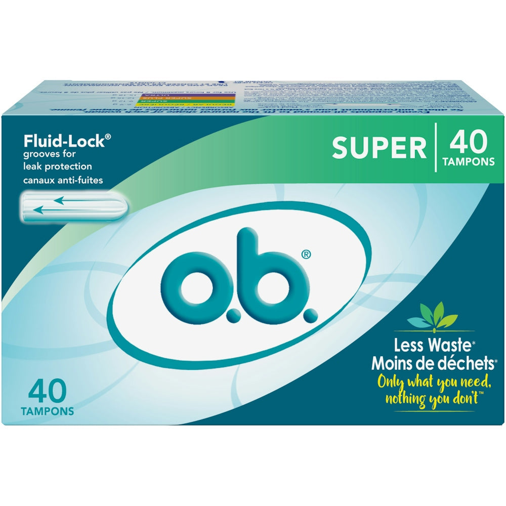 O.b. Applicator Free Digital Tampons Super Absorbency