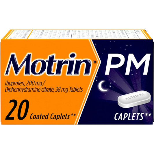 Motrin Pm Pain Reliever (Nsaid)/Nighttime Sleep Aid, 200 Mg, Coated Caplets