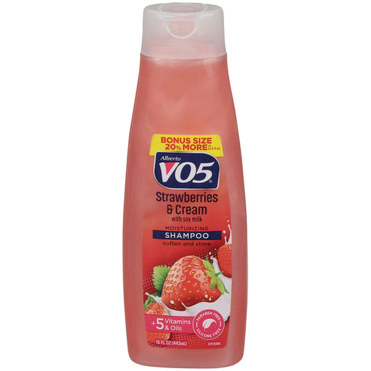 Alberto VO5 Moisture Milks Strawberries & Cream Moisturizing Shampoo, 15 Fl Oz