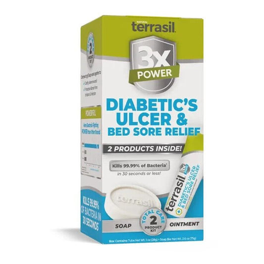 Terrasil Diabetic's Ulcer & Bed Sore Relief 2 Product Kit New Free